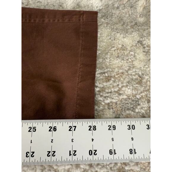 LL Bean Signature Womens Size 12 Rugged Cotton Blend Chino Pants Brown Button - Picture 6 of 13